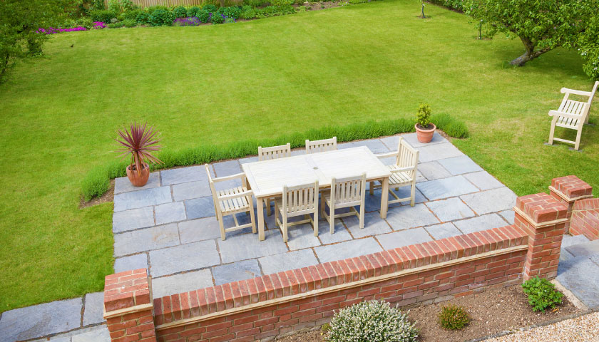 dining area with a garden view