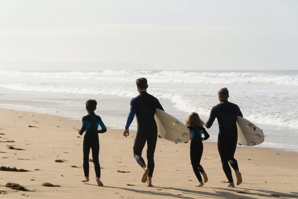 family surfing