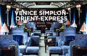 Image of the bar in the Venice Simplon-Orient-Express Luxury train